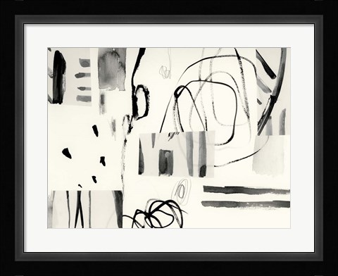 Framed Neutral Patchwork I Print