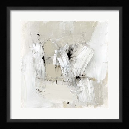 Framed Neutral Brushstrokes I Print