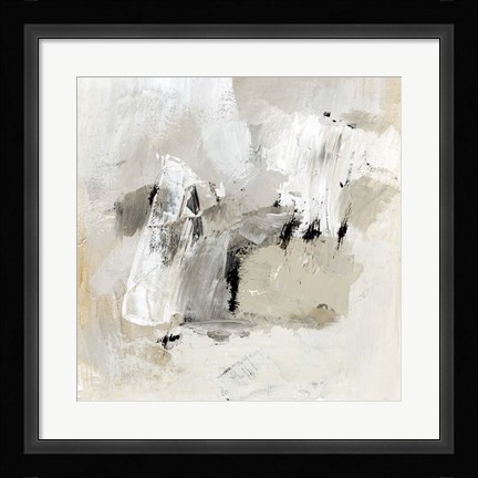 Framed Neutral Brushstrokes II Print