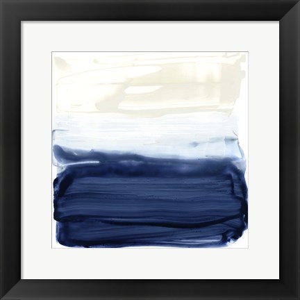 Framed Ocean Brushstrokes I Print