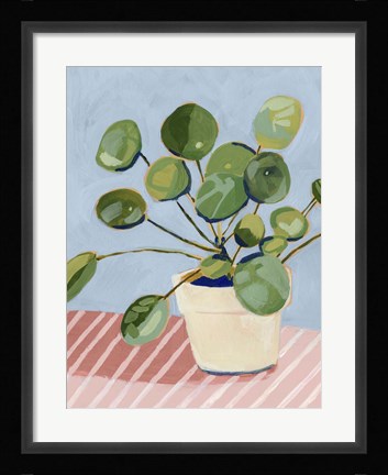 Framed Plant on Pink I Print