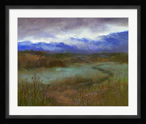 Framed Crystal Springs Path at Dusk Print
