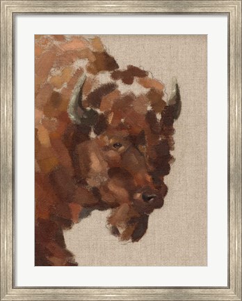 Framed Tiled Bison I Print