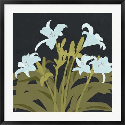 Framed Garden Lilies II Print