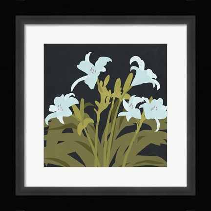 Framed Garden Lilies II Print