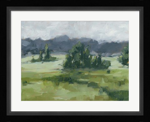 Framed Misty Green Valley II Print