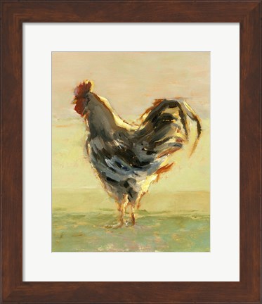 Framed Sunlit Rooster II Print