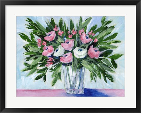 Framed Rosy Bouquet II Print