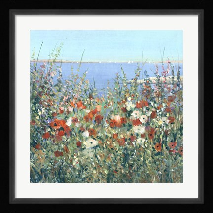 Framed Seaside Garden I Print