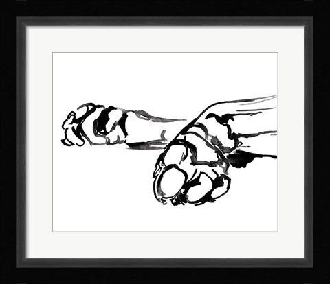 Framed Linear Paws II Print