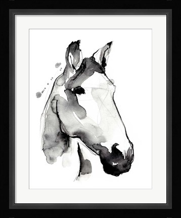 Framed White Stallion I Print