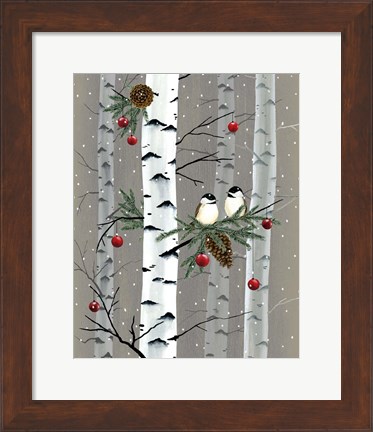 Framed Birch Birds I Print