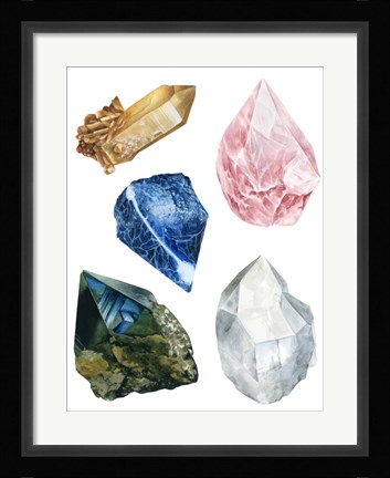 Framed Healing Crystals I Print
