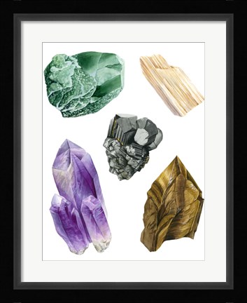 Framed Healing Crystals II Print