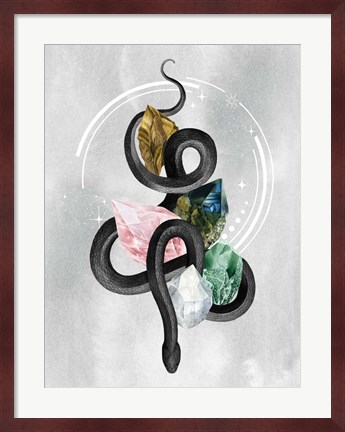 Framed Crystalline Serpent I Print