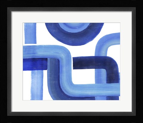 Framed Woven Cobalt II Print