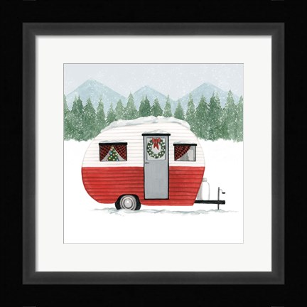Framed Camping for Christmas II Print