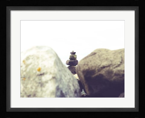 Framed Bay Rocks I Print