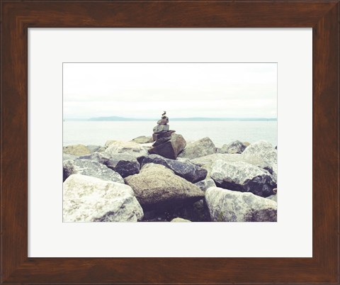 Framed Bay Rocks III Print