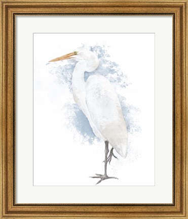 Framed Coastal Heron I Print