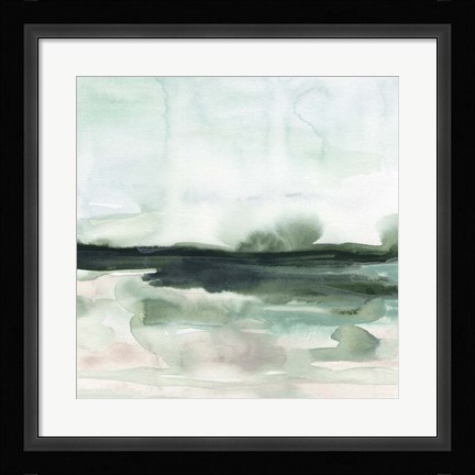 Framed Green Coast I Print