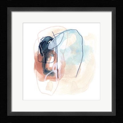 Framed Rose Round II Print