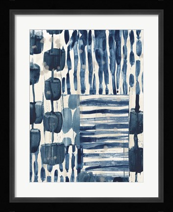 Framed Indigo Patchwork III Print