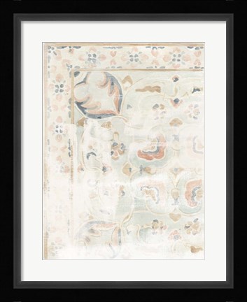 Framed Antique Textile Swatch I Print