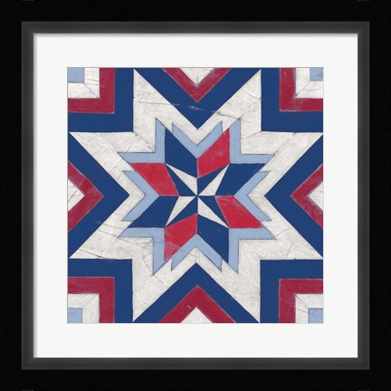 Framed Americana Quilt Motif III Print