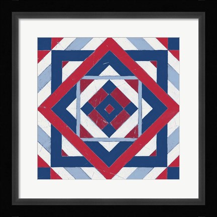 Framed Americana Quilt Motif IV Print