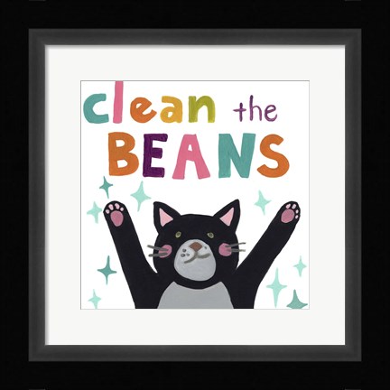 Framed Cute Cat Bath I Print