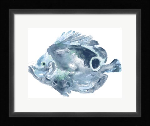 Framed Blue Ocean Fish IV Print