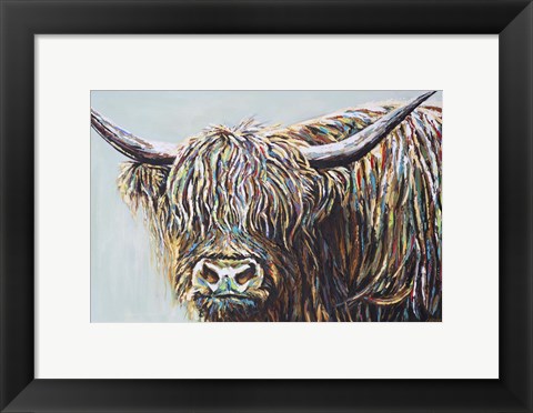 Framed Woolly Highland I Print