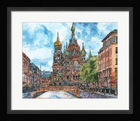Framed Russia Temple II Print