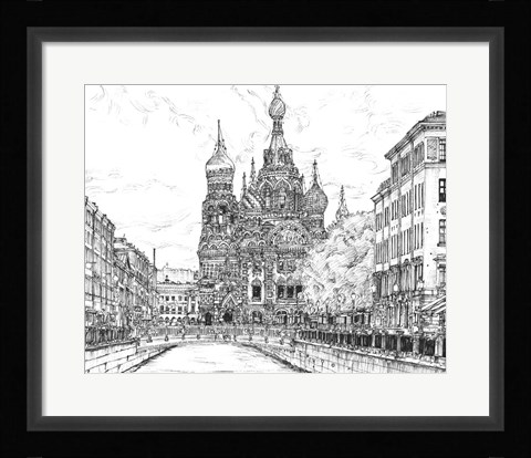 Framed Russia in Black &amp; White II Print