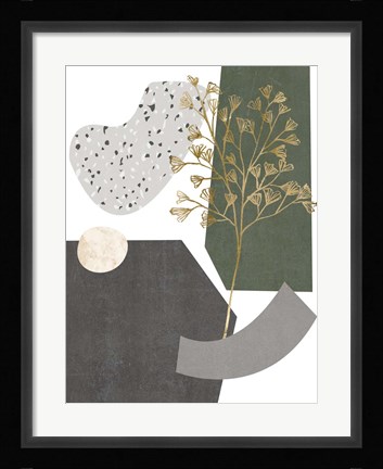 Framed Gold Ginkgo I Print