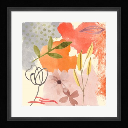 Framed Flower Shimmer IV Print