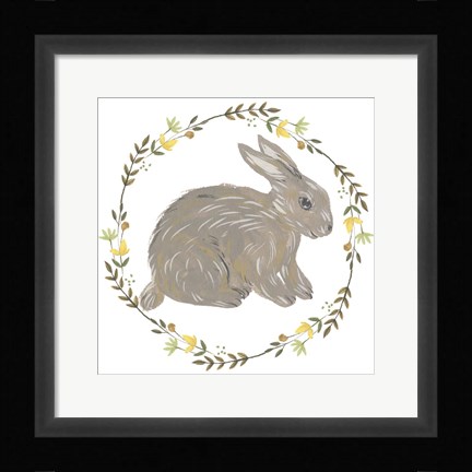 Framed Happy Bunny Day I Print