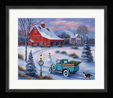 Framed Bringing Home the Tree Print