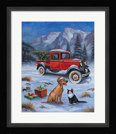 Framed Waiting for Christmas Print