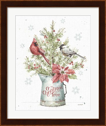 Framed Christmas Weekend II with Chickadee Print