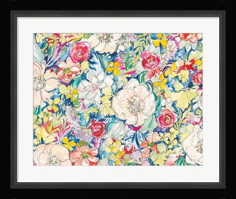 Framed Floral Burst Print