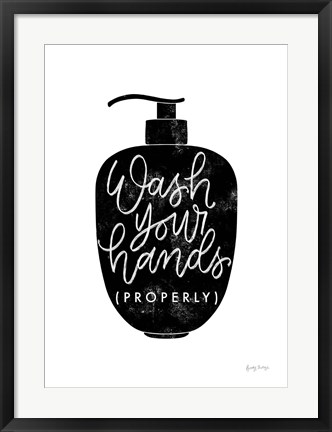 Framed Wash Your Hands III Dispenser Print