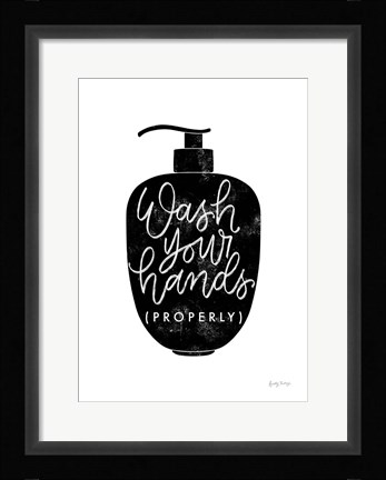 Framed Wash Your Hands III Dispenser Print