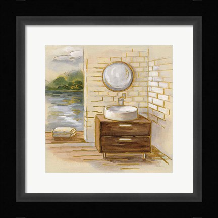 Framed Spa by the Lake I Print