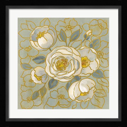 Framed Sage Floral II Print