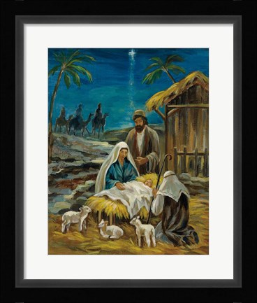 Framed Nativity Scene Print