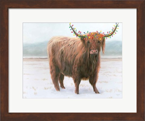 Framed King of the Highland Fields Lights Crop Print