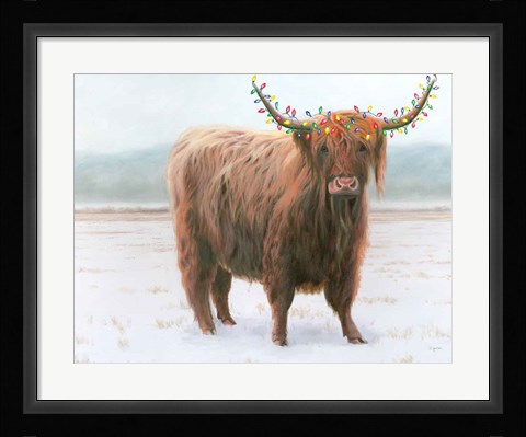 Framed King of the Highland Fields Lights Crop Print