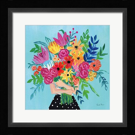 Framed Bunch of Flowers II Print